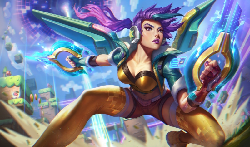 video games, 4K, Arcadia, arcade, kaisa, arcade skins, Video Game Art, KaiSa, League of Legends, Gaming Series, ADC, splashes