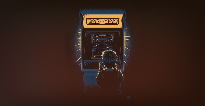Minimalism, 1080P, The game, Background, Pac-Man, Boy, Nostalgia, Pacman, Slot machine, Arcade