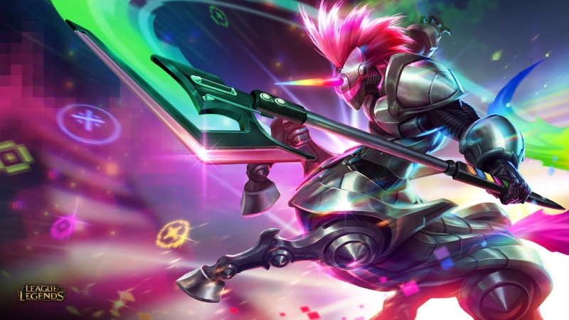 pink color, Hecarim, lighting equipment, illuminated, multi colored, futuristic, glowing, indoors, night, speed, arcade, motion, close-up, arts culture and entertainment