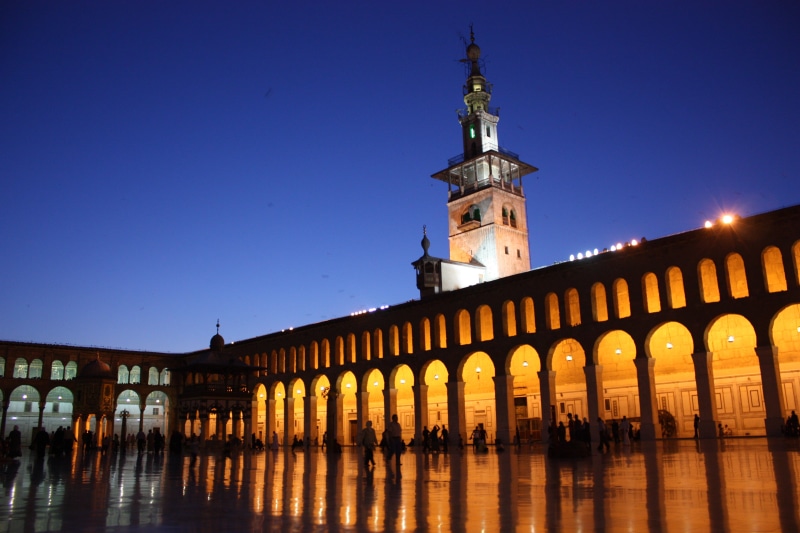 umayyad, architecture, lighted, Minaret, UNESCO  world heritage list, history, Damascus, Great Mosque of Damascus, UNESCO world heritage list, World Heritage Site
