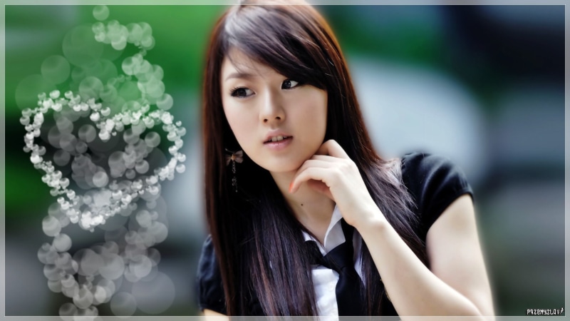 girl, mi, art, asians, bokeh, people, hee, hwang, 1080P, hearts, women, x, hd, brunettes, korean
