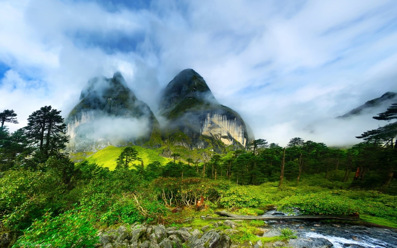 valley, blue, green mountain, Mother, nature, Aama, white cloud, tree, barun, Barun Valley, landscape, tall, Valley  green, 1080P, near, infertility, Sankhuwasabha