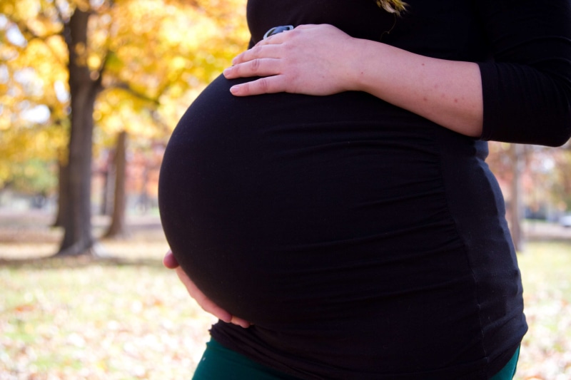 focus on foreground, responsibility, day, pregnant, park, women, change, human fertility, parent, maternity, outdoors, standing, positive emotion, human body part