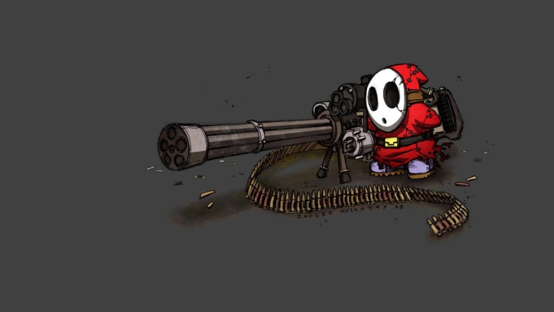 minigun, spooky, black background, communication, still life, metal, close-up, cut out, copy space, ammunition, aggression, no people, red, high angle view