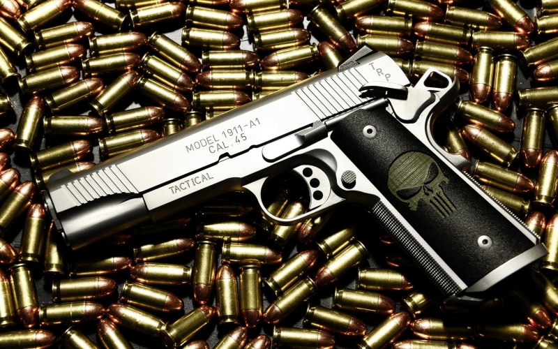 social issues, sign, metal, 2K, still life, large group of objects, indoors, crime, aggression, lot, pistol, no people, grey, threats, warning sign, automatic