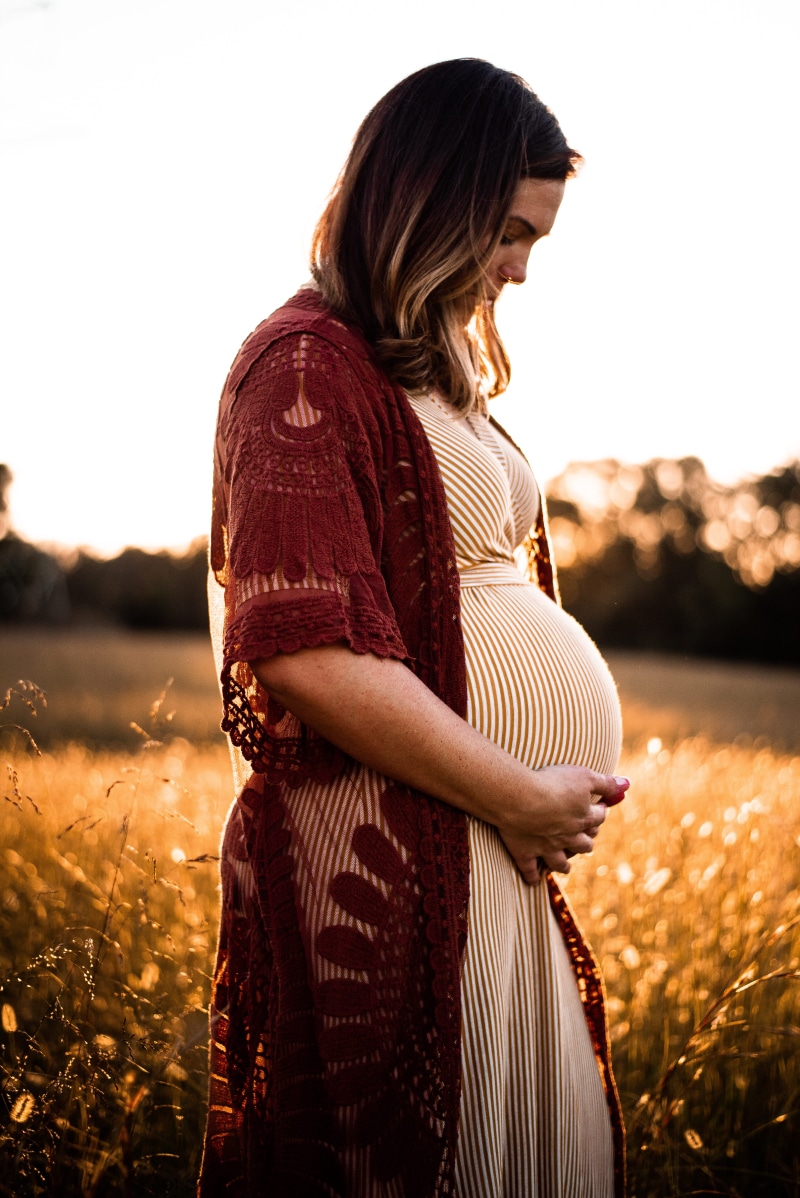 mother, 5K, outdoors, cheerful, caucasian Ethnicity, standing, females, fall, two People, beauty In Nature, holding, human Fertility, pregnancy, baby bump
