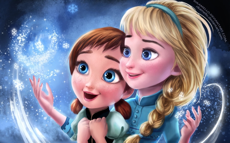 portrait, headshot, women, Elsa, childhood, sister, 2K, Sisters, child, positive emotion, hairstyle, two people, looking at camera, emotion, females, young adult