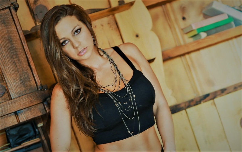 young women, women, indoors, black tops, Abigail Mac, hoop earrings, young adult, home interior, looking at viewer, leisure activity, hair, one person