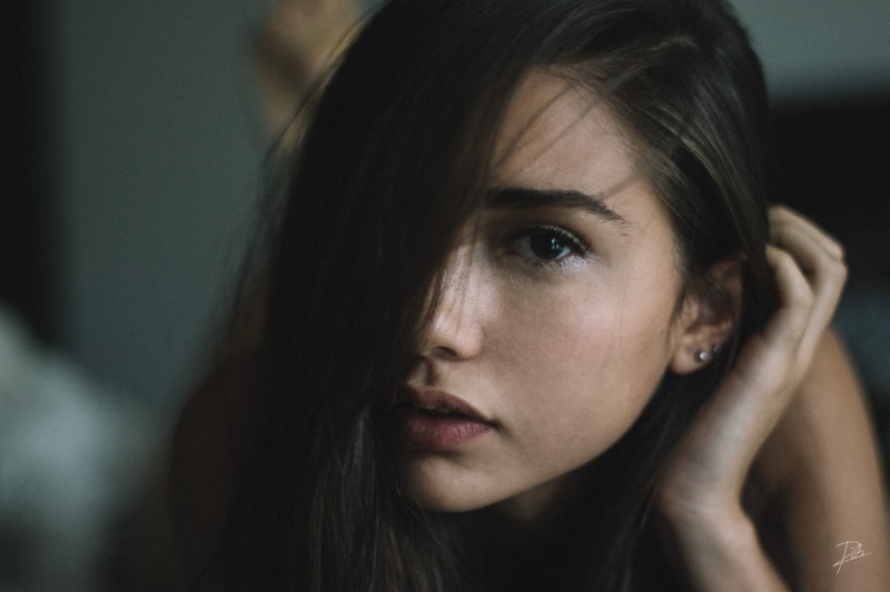 beautiful woman, worried, adult, face, headshot, indoors, disappointment, emotion, contemplation, sadness, close-up, depression - sadness, focus on foreground