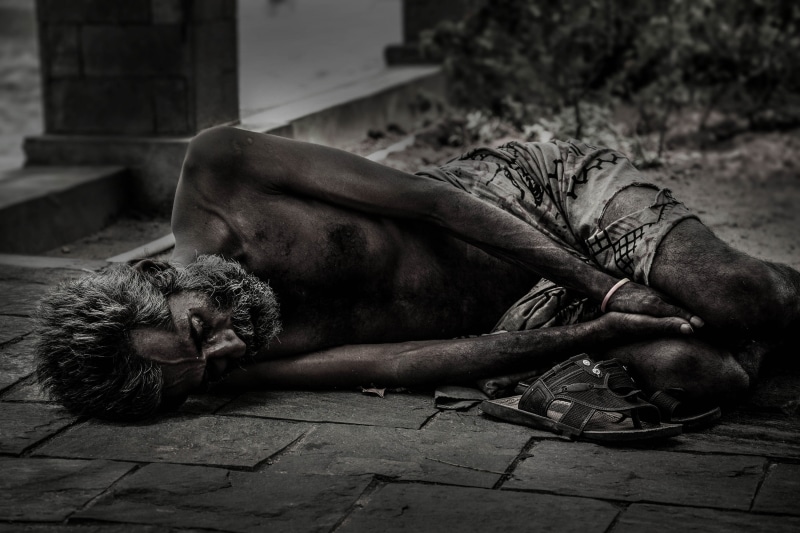 unhappy, social, people, real people, dirt, issue, life, community, sleeping, lying down, architecture, hunger, beggar, poverty, services, city, person