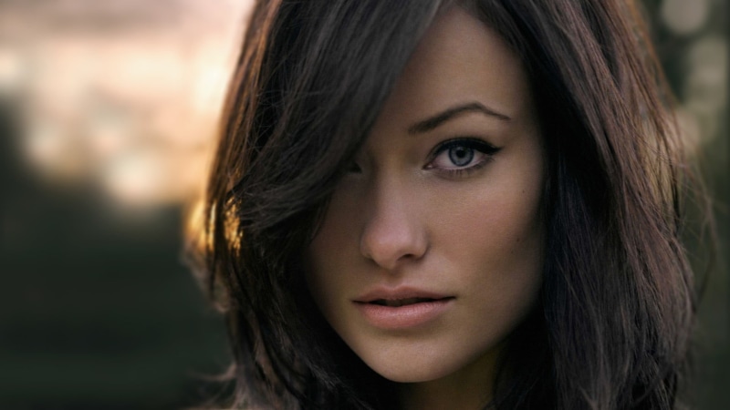 focus on foreground, headshot, women, human hair, one person, human face, portrait, close-up, long hair, contemplation, body part, 1080P, Olivia Wilde