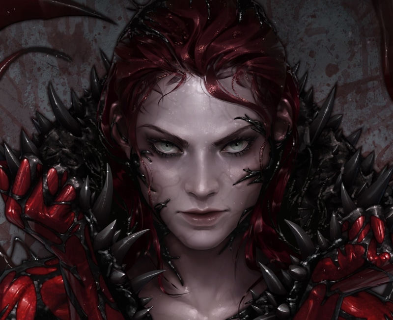 Mary Jane Watson, artwork, 1080P, fantasy girl, face