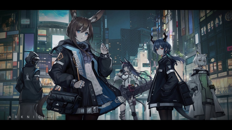Amiya (Arknights), Kaltsit (Arknights), Blaze(Arknights), Doctor(Arknights), sketch (artist), Arknights, anime, anime girls, 5K, Chen (Arknights)