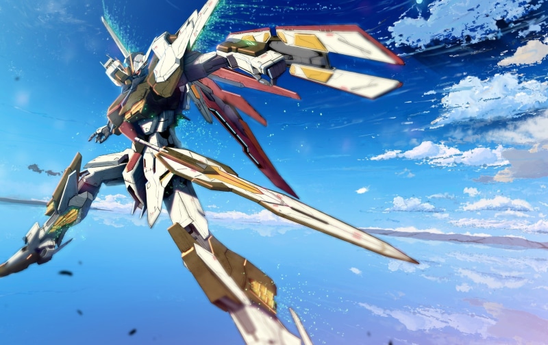 low angle view, mode of transportation, red, belief, wood - material, TSX-08A, water, nautical vessel, anime, nature, robot, white, blue, 1080P, reflection