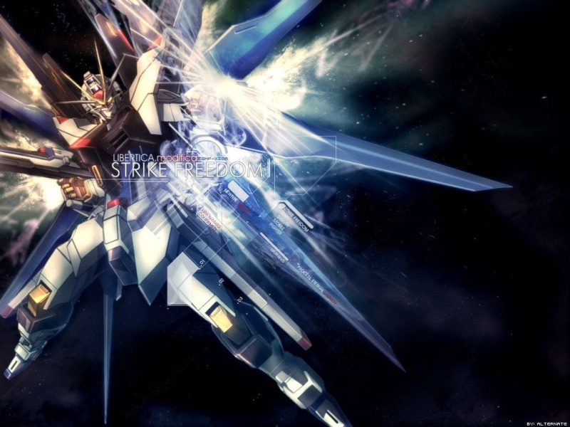 anime, art, freedom, hd, 480P, strike, dom, seed, gundam