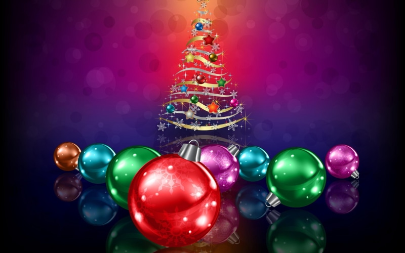 illustrations, Christmas Tree, christmas ornament, colored background, celebration event, sweet food, green color, illuminated, studio shot, event, indoors