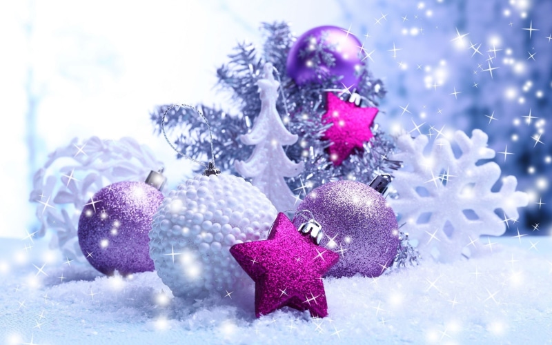 tree, holiday, celebration, snowflake, purple, holiday - event, christmas decoration, decoration, christmas ornament, plant, bauble, white, sparkles, indoors