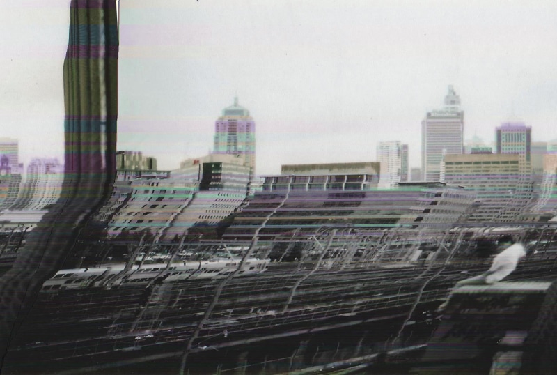 city, sky, built structure, outdoors, transportation, building, cityscape, architecture, day, nature, modern, glitch art, snowing, building exterior, skyscraper