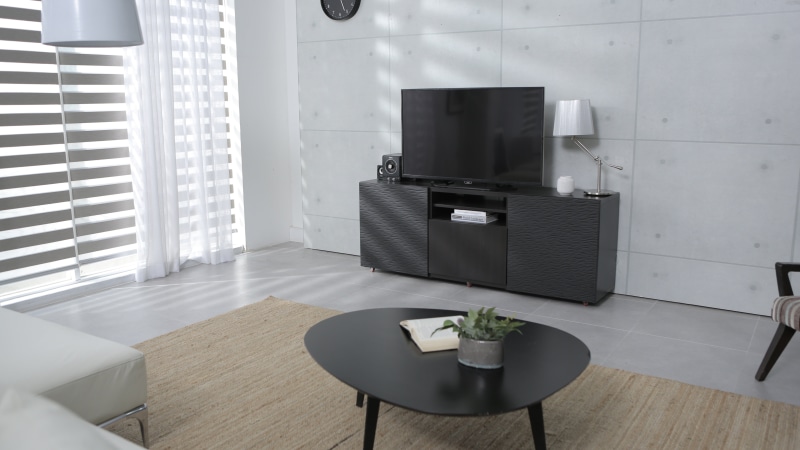 furniture, day, absence, window, flooring, domestic Room, apartment, technology, no people, 5K, near, luxury, black, electric lamp, photo, built structure