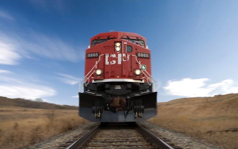 2K, blue, mountain, public transportation, outdoors, rail transportation, red, train - vehicle, train, track, cloud - sky, freight train, sky, day, land