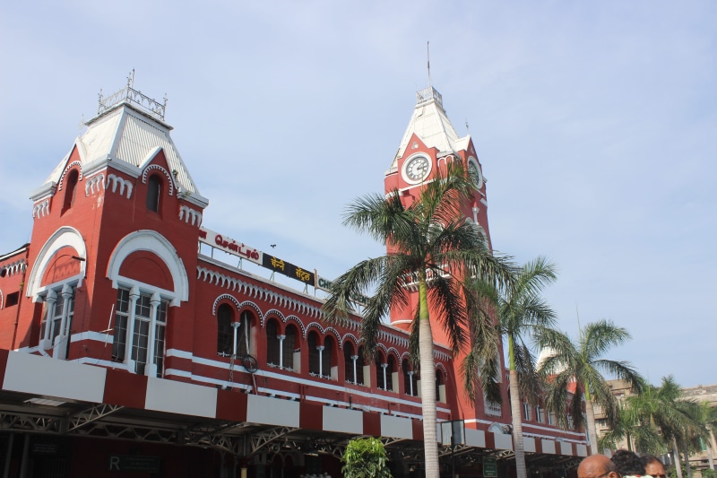 clock tower, plant, madras central, travel destinations, 5K, tamil nadu, the past, built structure, india, low angle view, sky, nature, building, station