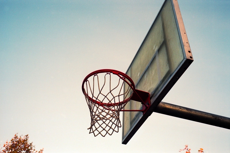 basketball - sport, basketball, sky, photography, film, competition, copy space, blue, nature, low, grain, outdoors, basketball - ball, system, leisure games
