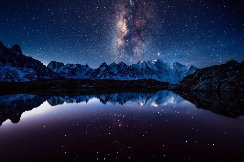 astronomy, the milky way, mountain, stars, winter, science, space and astronomy, mountain Peak, tranquility, mountain Range, night, tranquil Scene, no People