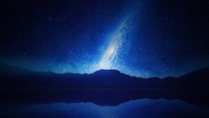 astronomy, landscape, ocean, reflection, 4K, star, tranquil scene, body, galaxy, dark, constellation, whirlpool, scenics - nature, idyllic