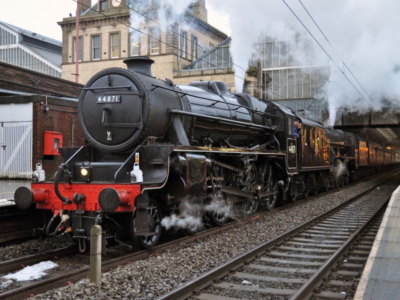 nature, pollution, day, sky, steam locomotive, steam, smoke - physical structure, vehicle, 720P, outdoors, rail transportation, public transportation