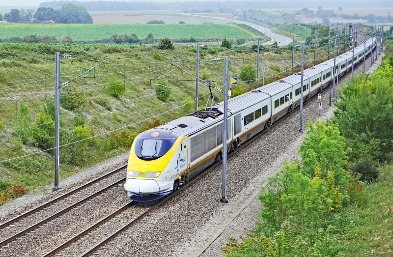 gray, land, no people, french, brexit, public transportation, european, eurostar, rail transportation, yellow, remote traffic, fast connection, transportation
