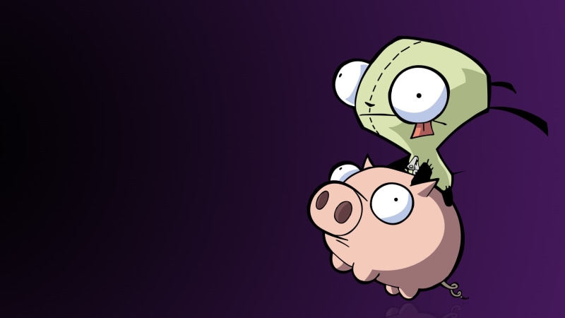 zim, invader zim, purple background, invader, background, cartoon, 1080P, fantastic, purple