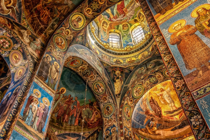 the past, mural, church of the redeemer, art and craft, gilded, religion, multi colored, spirituality, art, ceiling, history, chapel, famous, 5K, spilled blood