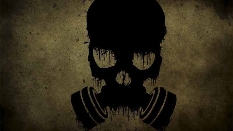 digital composite, mystery, close-up, men, bone, grunge, silhouette, human face, headshot, unrecognizable person, gas masks, apocalyptic, mask