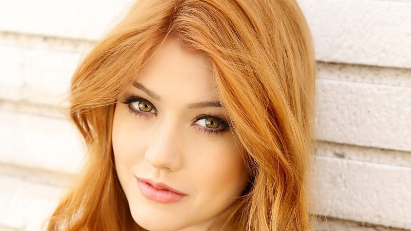 model, glamour, teenager, human face, hairstyle, Katherine Mcnamara, make-up, 1080P, dyed red hair, young women, beautiful woman, portrait, blond hair