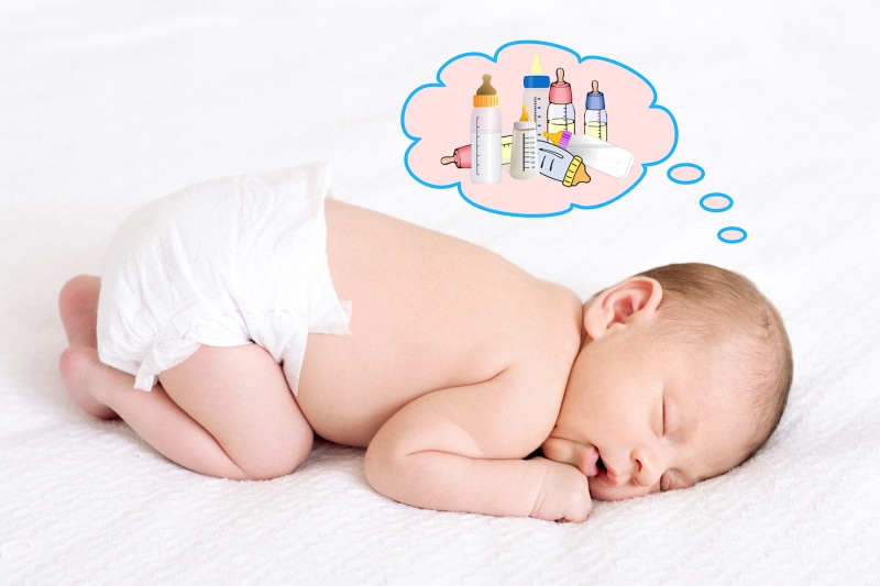 child, newborn, furniture, sleep, innocence, side view, bed, full length, dreams, photoshop, beginnings, relaxation, young, gimp, sleeping, lying down