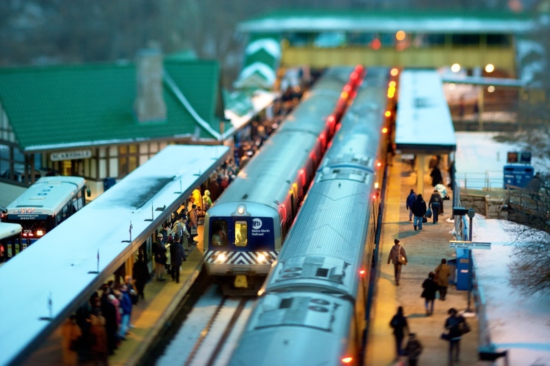 urban Scene, set, transportation, tilt-shift, selective focus, station, train station, mode of transportation, city, metro, grey, built structure, motor vehicle