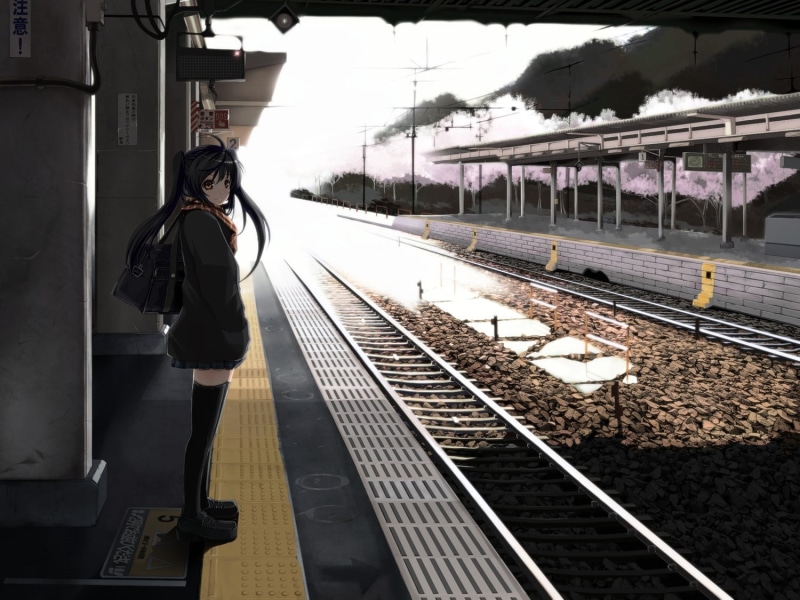 waiting, railroad station platform, standing, day, public transportation, schoolgirl, railroad station, young adult, rail transportation, architecture
