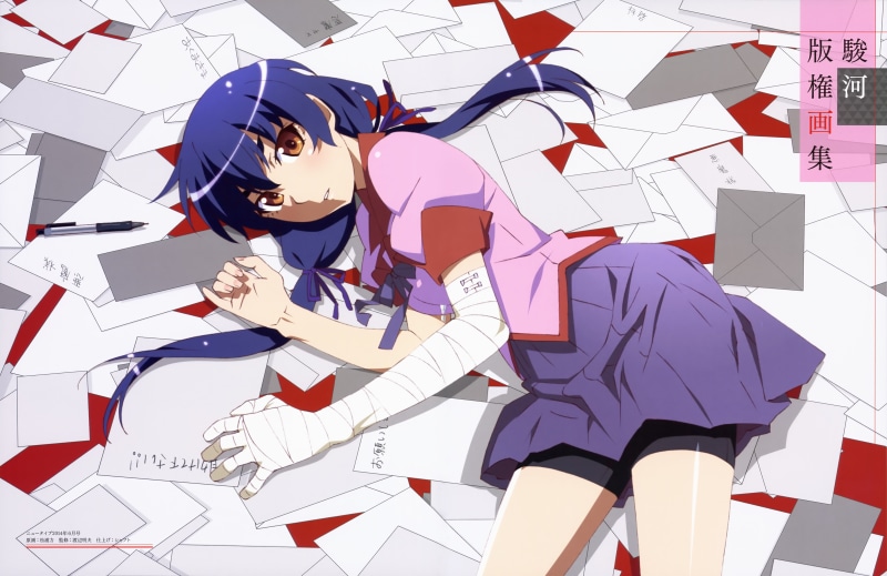 connection, creativity, school uniform, business, brown eyes, representation, males, Monogatari Series, artwork, technology, art and craft, leisure activity