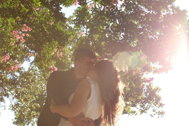 looking, emotion, fun, togetherness, flowers, outdoors, adults, girlfriends, copy Space, couple - Relationship, males, love, woman, happiness, girls, man