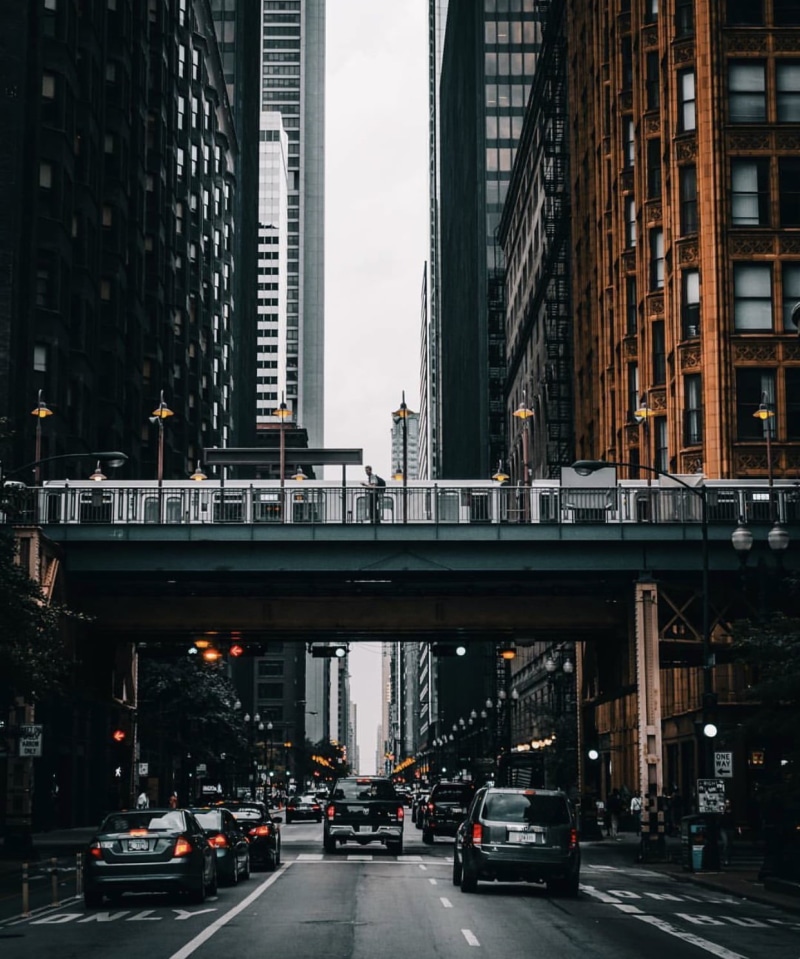 black, building, traffic, connection, nature, painting, office building exterior, road, architecture, bridge, car, motor vehicle, city street, cityscape