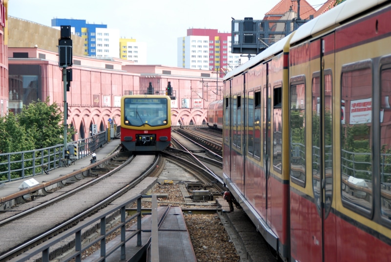 travel, s bahn bridge, transportation, track, city, Berlin, architecture, transport, rail transportation, railroad station platform, railroad track, passenger train
