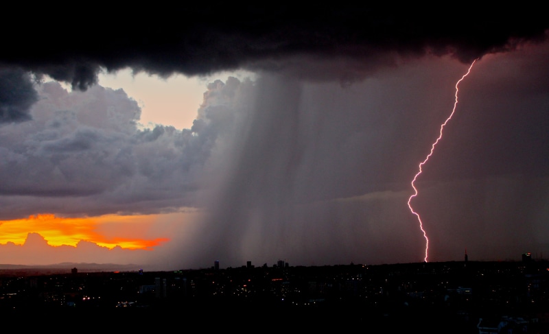 dramatic sky, 5K, purple, warning sign, built structure, lightning, nature, bolt, electricity, cloud - Sky, power in nature, sign, thunder, building exterior