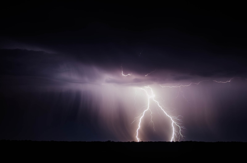 thunder, cloud - sky, flash, warning sign, power in nature, beauty in nature, vibrant, weather, dramatic, striking, 2K, night, lightning bolt, storm, aggression