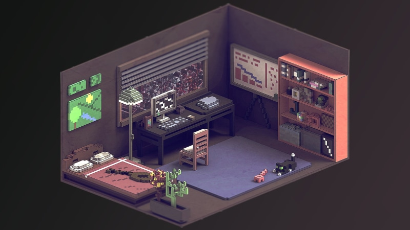 voxels, room, 1080P