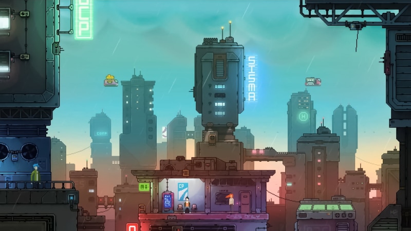 rain, futuristic, illustration, futuristic city, 1080P, science fiction, digital art, voxels, pixel art, Gordon Zuchhold (Artstation), animation
