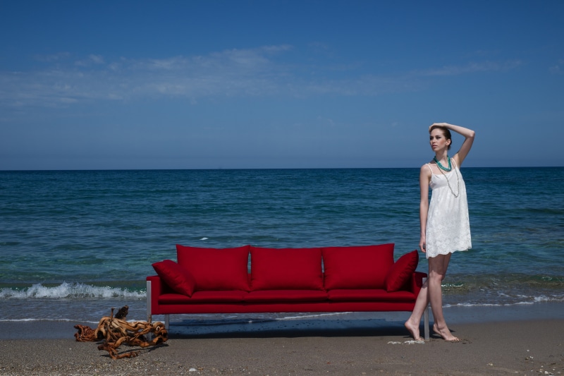 people, adult, young women, aesthetics, outdoors, land, couch, decorative, contact, armchair, mini, sea, pretty girl, womens, one person, color, human