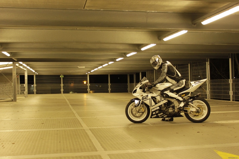 motorcyclist, 4K, parking, yamaha, motorcycle, lot, parking lot