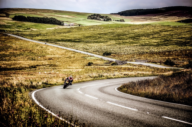 Speed, transport, transportation, Motorbike, rider, symbol, curve, country road, 5K, driving, britain, beauty in nature, bike, wales, marking, uk, winding road