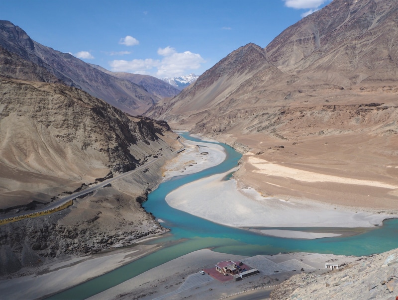 mountain, tranquility, the indus river, water, lake, scenics - nature, 4K, day, landscape, leh, environment, mountains, himalaya, river, non-urban scene