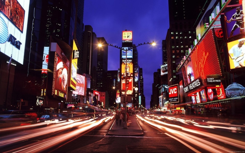 city, jvc, light, screen, new york, york, night, world, 1080P, new, street
